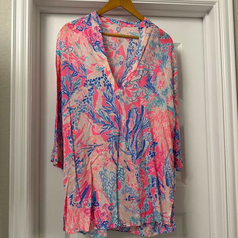 Lilly Pulitzer Pink and Blue Floral Top